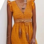 Anthropologie NWT The Peregrine Midi Dress in Gold / Orange - Yellow Photo 0