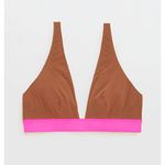 Aerie Smoothez Plunge Mesh Bralette Brown and pink small Photo 3
