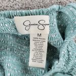 Jessica Simpson Jumpsuit Womens M Green White Polka Dot Wide Leg Smocked Straps Photo 5