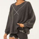 We The Free Come Again Oversized Black 100% Cotton Sweatshirt Free People Photo 0