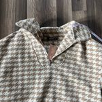 Missguided Heavyweight Pullover Coat White And Brown Houndstooth Pattern Photo 2