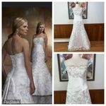 Beautiful Forever Yours Embroidered Lace Overlay Corset Wedding Gown! Size 6 Photo 1