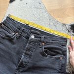 DENIM FORUM The Arlo High Rise Straight Jeans Size 27 In Eyeliner Dark Wash Black Photo 7