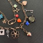 Free People 🍀Gold Charm Necklace with Multicolor Accents Photo 3