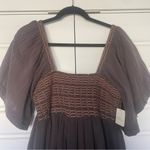 Free People NWT Easy To Love Bubble Mini Dress size medium color expresso beans Photo 3