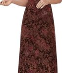 Sundance Silk Blend Velvet Brown Floral Paisley Print Sleeveless Maxi Dress MED Photo 0