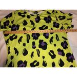 Leopard Print Top Size 3XL Bright Green Black Purple Short Sleeve Round Neck Tee Photo 3