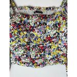 ZARA  Shirt Women Medium Multicolor Floral Puff Sleeve Crop‎ Top Boho Cottagecore Photo 5