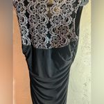 Black Party dress by Valerie Bertinelli, body con, silvery lace back detail Size 8 Photo 6