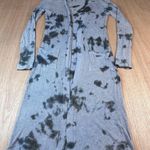Sen Collection Tie Dye Ribbed Duster Cardigan Gray Green Size 2 Made in USA Photo 0