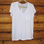 James Perse NWT White Deep Scoop Pocket T Shirt Photo 2