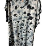 Lane Bryant NWT LIVI Active Top Tee 14/16 Cutout Black White Tie Dye Jersey Knit Photo 0