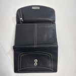 Fossil Vintage Y2K Black Card Holder Folding Zip Minimalist Snap Leather Wallet Photo 8