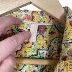 Anthropologie  Pilcro Pintuck Peasant Crochet Floral Blouse Yellow Multi Size S Photo 7