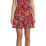 Confetti Puff Sleeve Floral Print Mini Dress Red Size M Photo 0