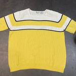 Jeanne pierre Jeannie Pierre Yellow & White Ribbed Sweater - Stylish Colorblock Design B-25 Photo 0