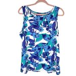 Columbia Sportswear Women's L/G Floral Sleeveless Tank Top Blue Green White Photo 1