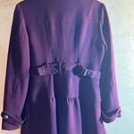 Rich Purple Structured Trench Coat with Military Design and Wide Lapel Size L Photo 8