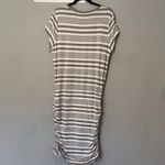 Athleta  Gray Ruched Tie Front Midi Dress with Cap Sleeves, XL Photo 1