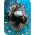 Nila Anthony Teal Blue & Gold Chain Faux Leather Tassel Western Boho Crossbody Photo 2