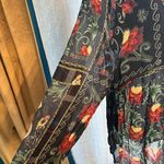 Farm Rio  Black Mixed Arabesque Scarves Long Sleeve Mini Dress Size Small NEW Photo 4