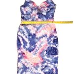 Ultra Flirt Tie Dye Dress Small Blue White Sleeveless Bodycon Short Stretchy Photo 2