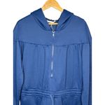 Cicy Bell Work Well Navy Blue Zipper Hooded Romper Shorts Jumpsuit Size XL NWT Photo 2