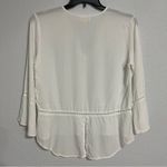 Cloth & Stone Anthropologie Peplum Bell Sleeve White Blouse Size Medium Photo 6