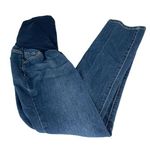 Indigo Blue Straight Leg Paneled Maternity Jeans, Blue, Large Photo 0