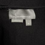 Anthropologie By Top Womens XL Black Floral Woven Ruffle-Sleeve Sweater Ribbed Photo 5