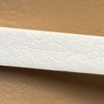 White With Gold Buckle Faux Leather Slim Thin Belt Womens Size 10 Photo 2