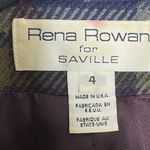 Rena Rowan  for Saville VINTAGE Blue Purple Plaid Wool Blazer‎ Jacket Size 4 Photo 5