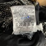 Adrianna Papell Vintage Papell Evening Black Silk Beaded Floral Sleevless High Neck Top womens M Photo 13