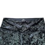 Good American Women's Athleisure High Waist Black Faux Velvet Biker Shorts Size Photo 3