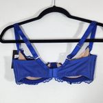 Frederick's of Hollywood  Nude and Blue Lace Bra Size 32D NWT Lingerie Shower Photo 4
