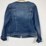 Chico's  Blue Denim Full Zip Jacket Women S Classic Collarless Basic Closet Staple Photo 7