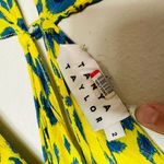 Tanya Taylor  Yellow Blue Printed Silk Chiffon V-Neckline Maxi Dress Size 2 Photo 5