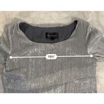 Women’s Metallic Tinsel Silver Shift Tiered Dress 10 Photo 6