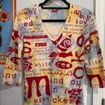 Glima Y2K Colorful Text Collage Floral Print Graphic V Photo 11