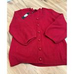 Talbots NWT Red Button Down Sweater Cardigan 3/4 Puffy Sleeve Round Neck Size S Photo 6