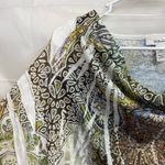 Style & Co NWOT women's green white floral tie dyed faux sequin loose blouse L Photo 2