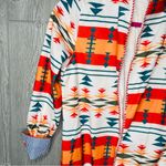 Miss Look  Robe Duster Women’s Native Print Multicolor Soft Light Flannel Size LG Photo 1