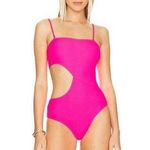 Solid & Striped Swimsuit SZ Medium Cameron Cutout One Piece NWT Crinkle Rib Pink Photo 0