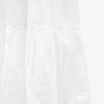 ZARA Oyster White Openwork Embroidered Midi Dress Photo 4