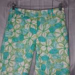 Lilly Pulitzer Lilly Pultizer Guava Green Floral And Crab Print Women's Capri's Size 4 Vintage Photo 0