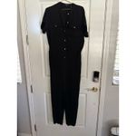 Theory NWT  Women's Black Cargo Shirt Silk Jumpsuit Romper Size 4 Photo 4