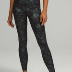 Lululemon  Wunder Under Logo Floral Iridescent Tight 28" Shine Leggings 6 Photo 0