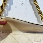 Tory Burch Neutral White Leather Gold Chain Link Handle Shoulder Strap Bag Purse Photo 6