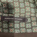 Adrienne Vittadini Y2K silk pleated green brown midi skirt flare  Photo 4