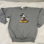 Disney  Sweater Unisex‎ Sz M Pullover Mickey Mouse Grey Crew Neck Photo 1